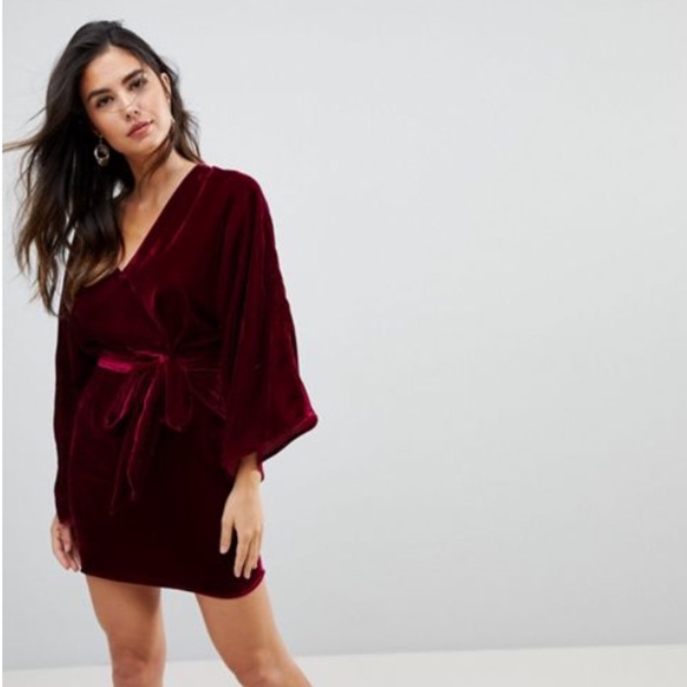 ASOS Velvet Kimono Mini Dress